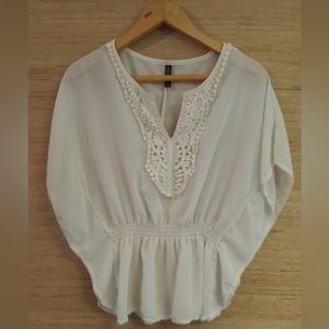 Massinni Sheer White Blouse (S)